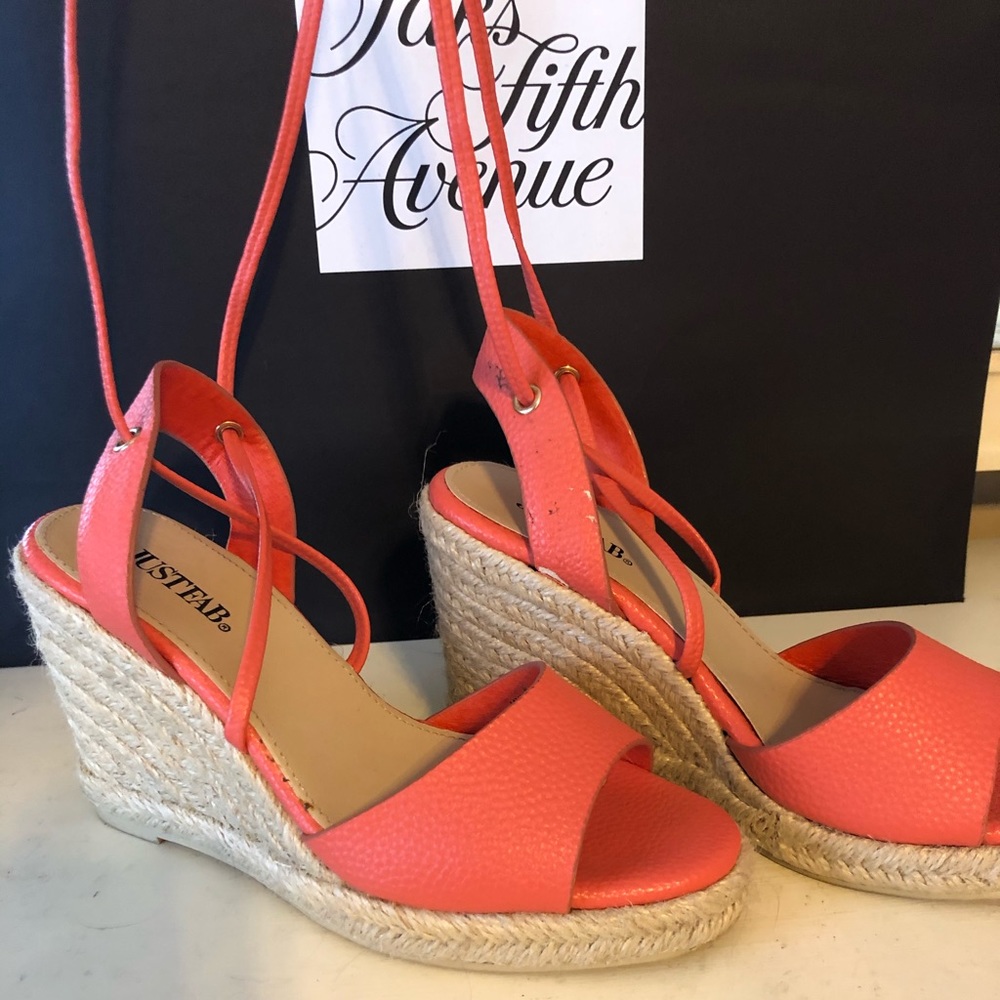 Just Fab coral wedges
